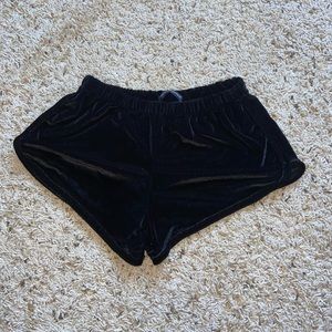 Brandy Melville Black Velvet Shorts
